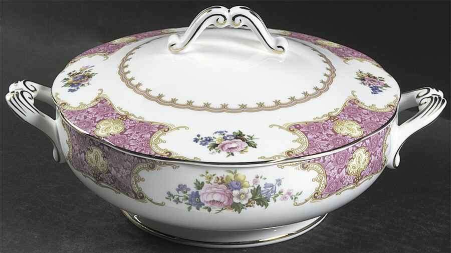 Lady Carlyle Round Covered Vegetable by Royal Albert-1