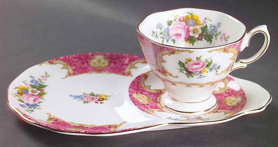 Lady Carlyle Dessert Plate & Cup Set by Royal Albert-1