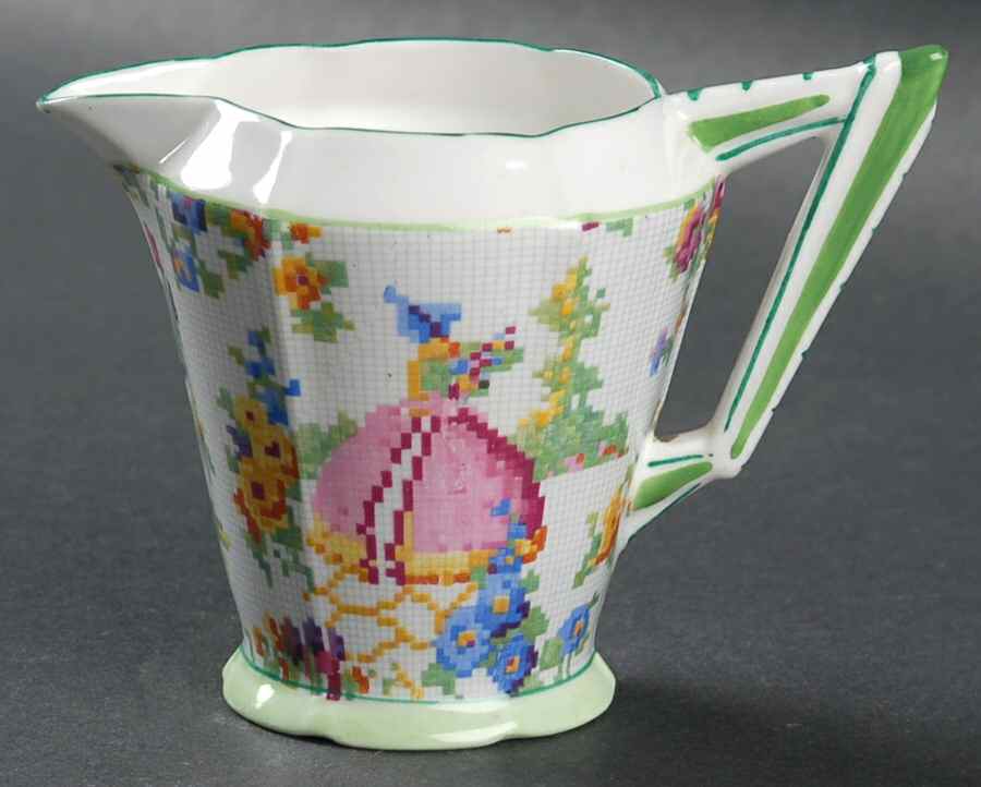 Lady Gay (Hampton, Countess, Green Trim) Creamer by Royal Albert-1