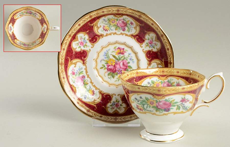 Lady Hamilton Footed Cup & Saucer Set by Royal Albert-1