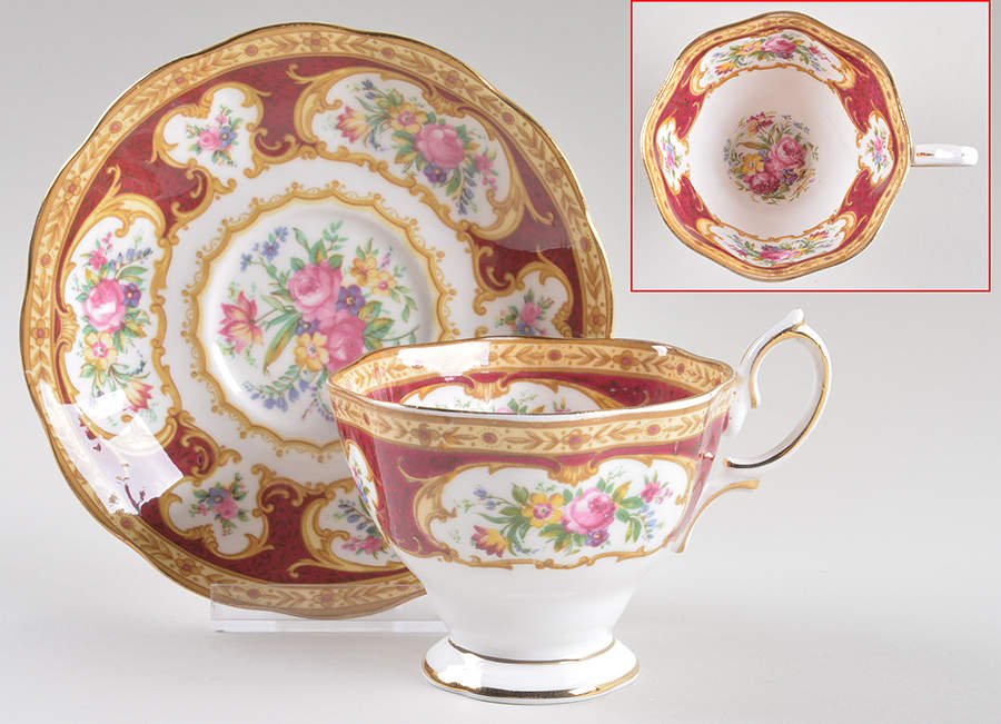 Lady Hamilton Footed Cup & Saucer Set by Royal Albert-1