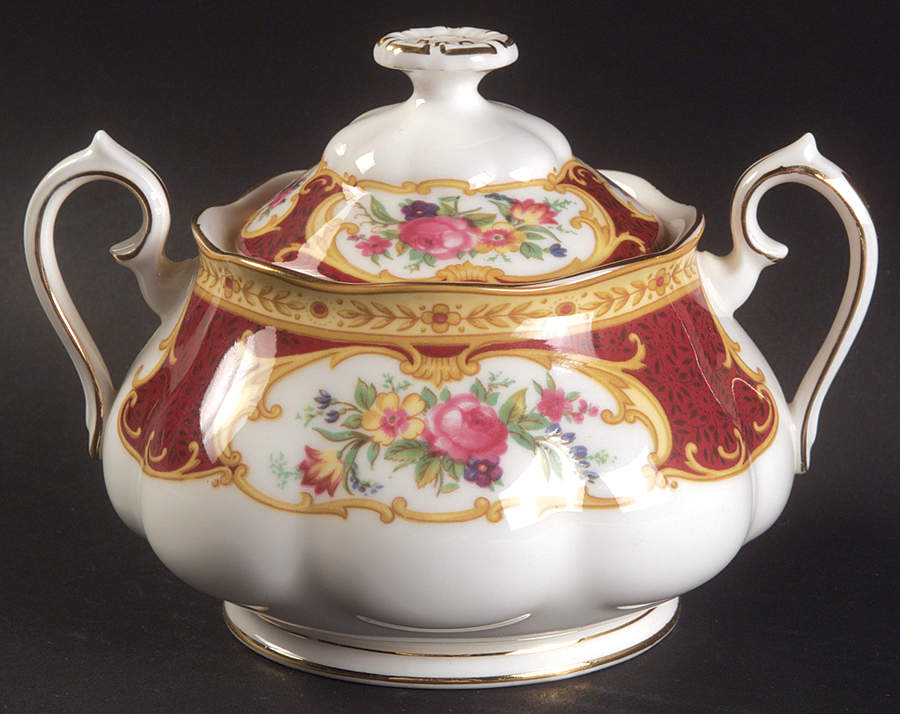 Lady Hamilton Sugar Bowl & Lid by Royal Albert-1