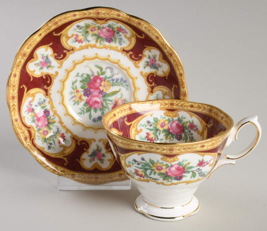 Lady Hamilton Footed Cup & Saucer Set by Royal Albert-1