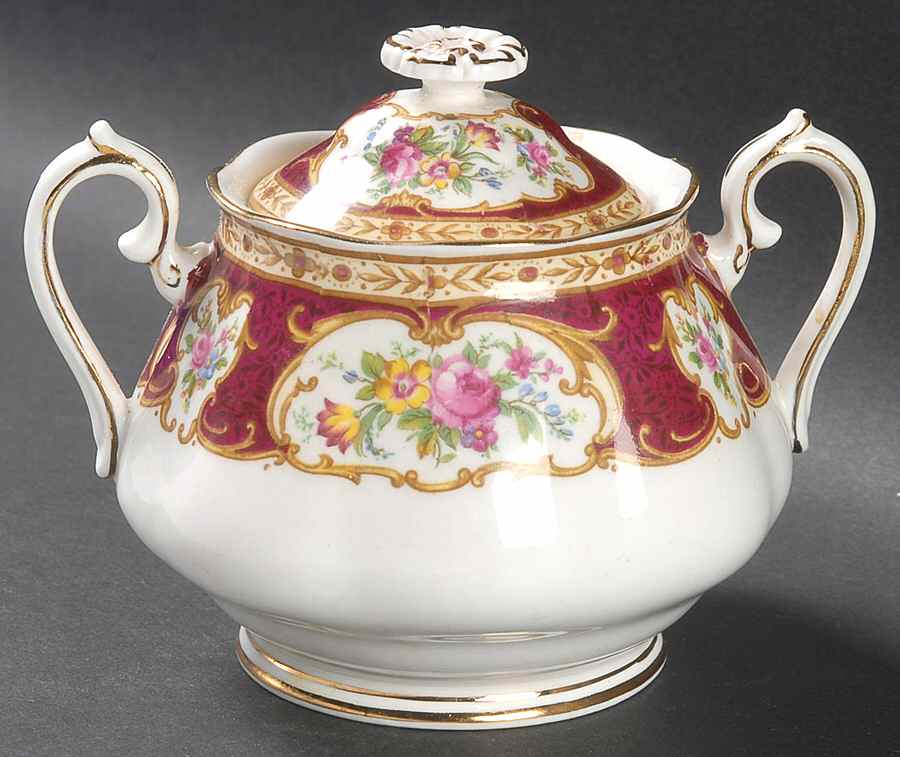 Lady Hamilton Sugar Bowl & Lid by Royal Albert-1