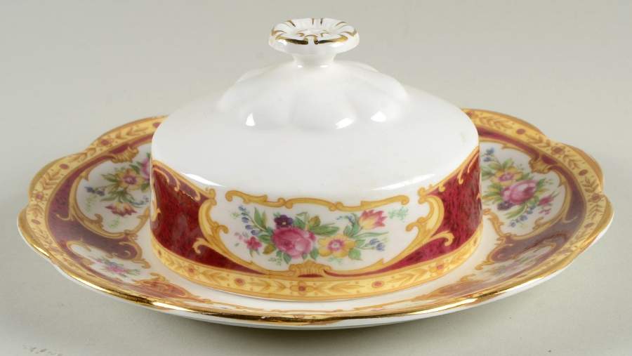 Lady Hamilton Round Covered Butter (Uses Bread & Butter Plate) by Royal Albert-1