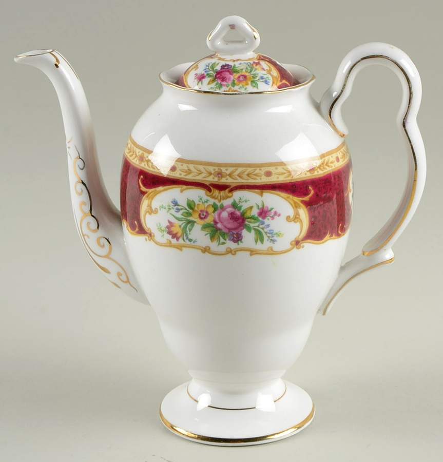 Lady Hamilton Mini Coffee Pot & Lid by Royal Albert-1