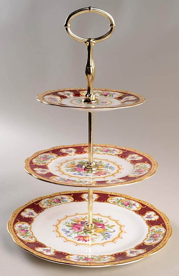 Lady Hamilton 3-Tiered Serving Tray (DP, SP, BB) by Royal Albert-1
