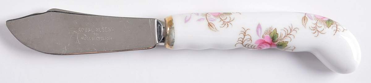 Lavender Rose Hollow Handle Butter Spreader by Royal Albert-1