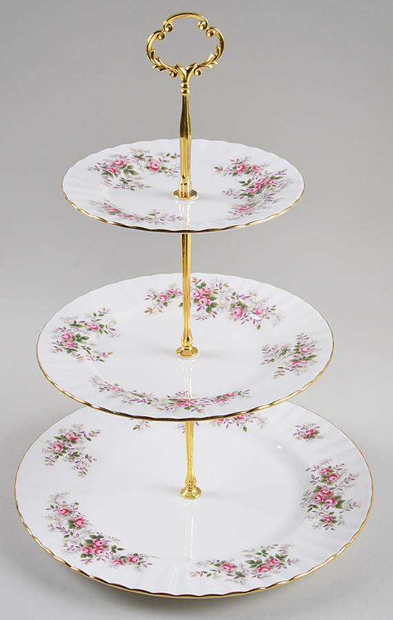 Lavender Rose 3-Tiered Serving Tray (DP, SP, BB) by Royal Albert-1