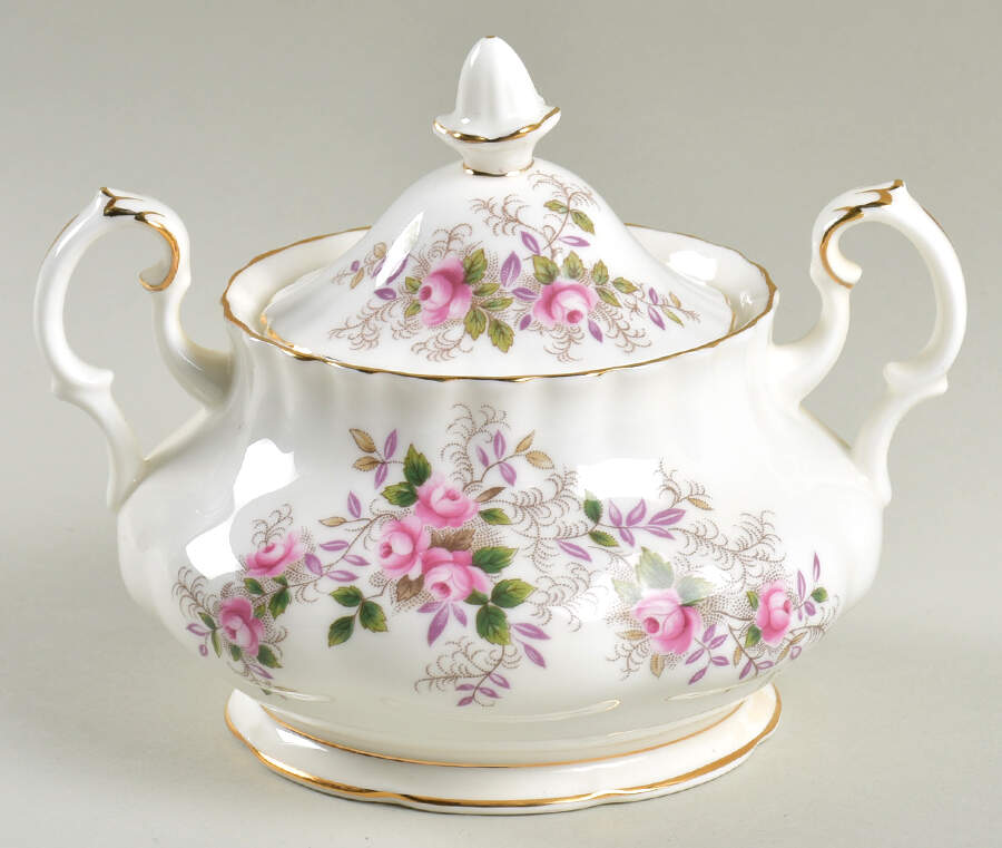 Lavender Rose Sugar Bowl & Lid by Royal Albert-1