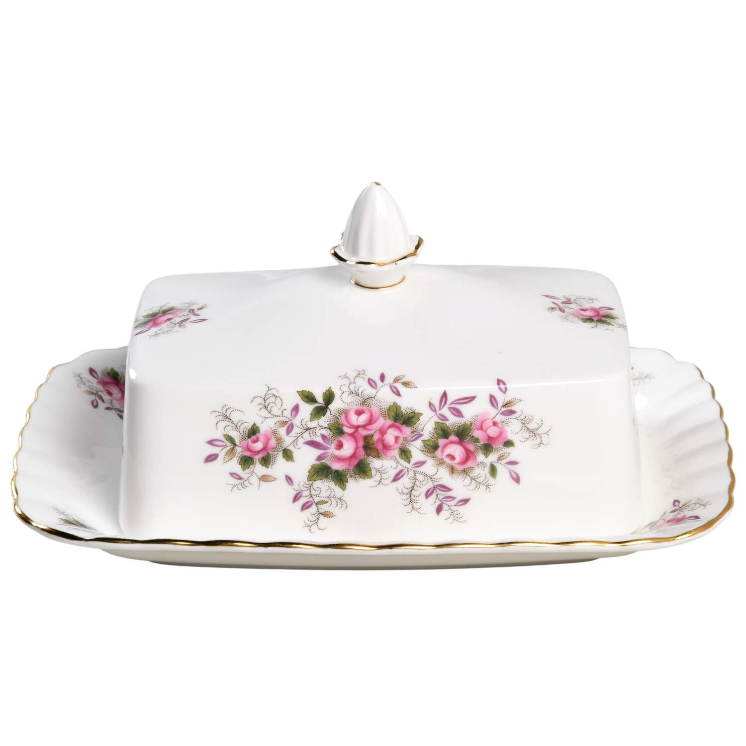 Lavender Rose Rectangular Covered Butter by Royal Albert-1