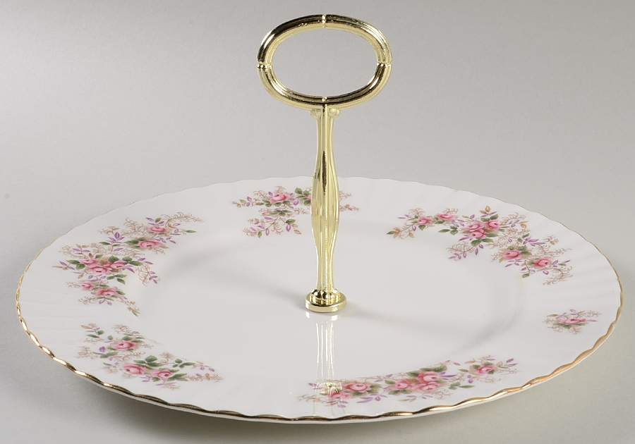Lavender Rose Round Serving Plate with Handle (DP) by Royal Albert-1