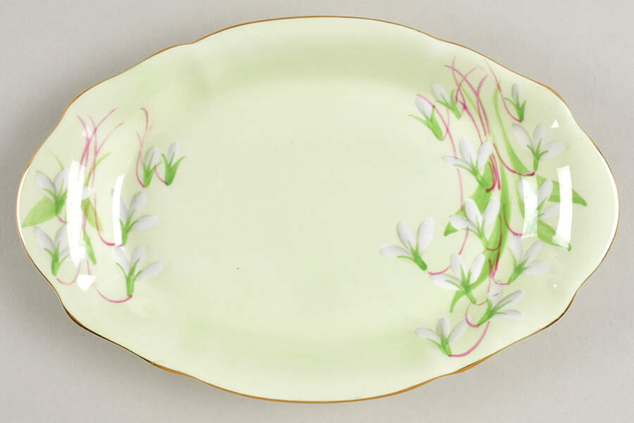 Laurentian Snowdrop Pale Green Tray for Mini Creamer & Open Sugar by Royal Albert-1