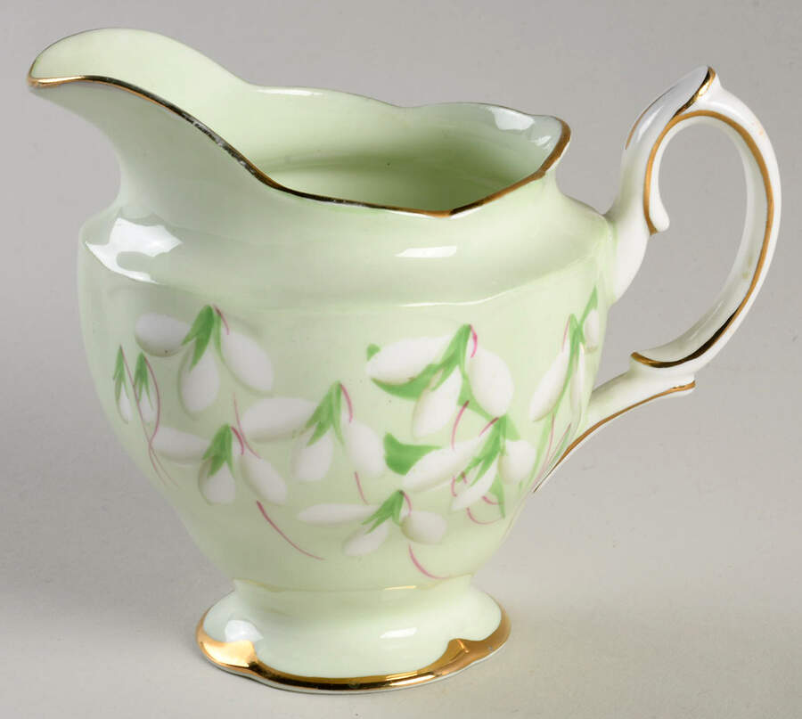 Laurentian Snowdrop Pale Green Creamer by Royal Albert-1