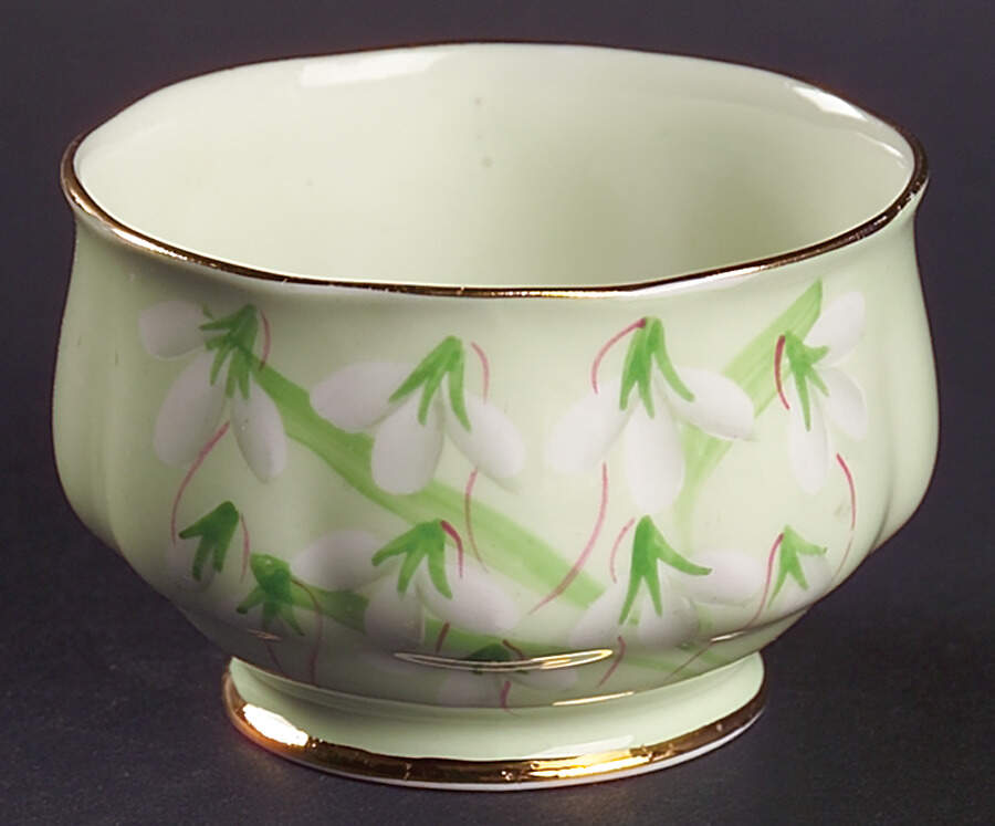 Laurentian Snowdrop Pale Green Mini Open Sugar Bowl by Royal Albert-1