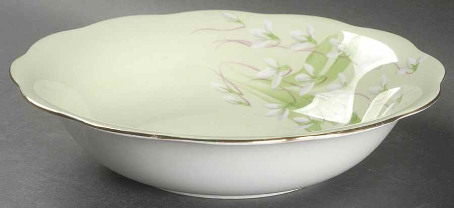 Laurentian Snowdrop Pale Green 9" Round Vegetable Bowl by Royal Albert-1
