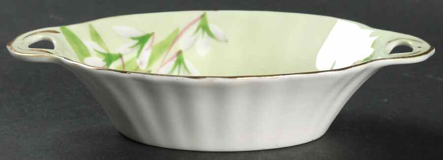 Laurentian Snowdrop Pale Green Oval Sweet Meat Dish by Royal Albert-1