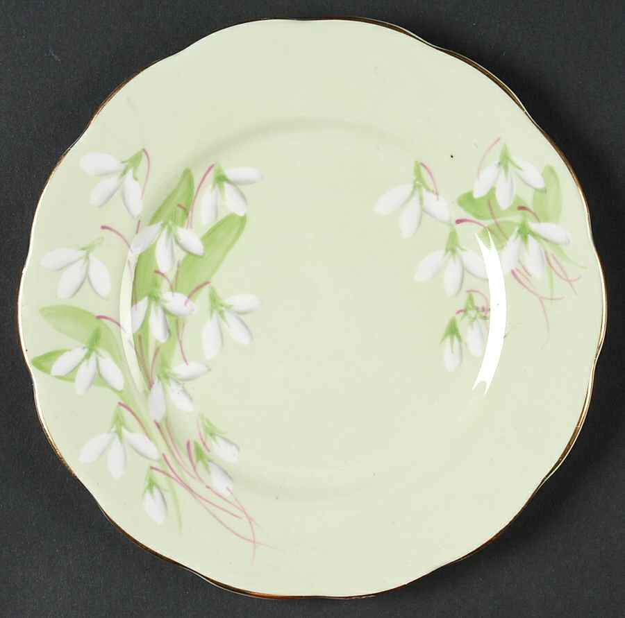Laurentian Snowdrop Pale Green Bread & Butter Plate by Royal Albert-1
