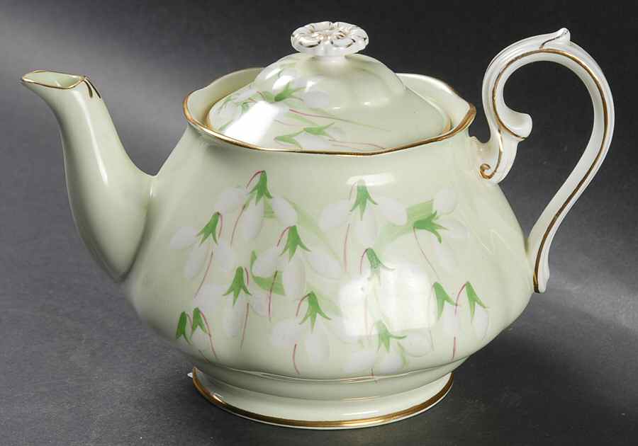 Laurentian Snowdrop Pale Green Mini Teapot & Lid by Royal Albert-1