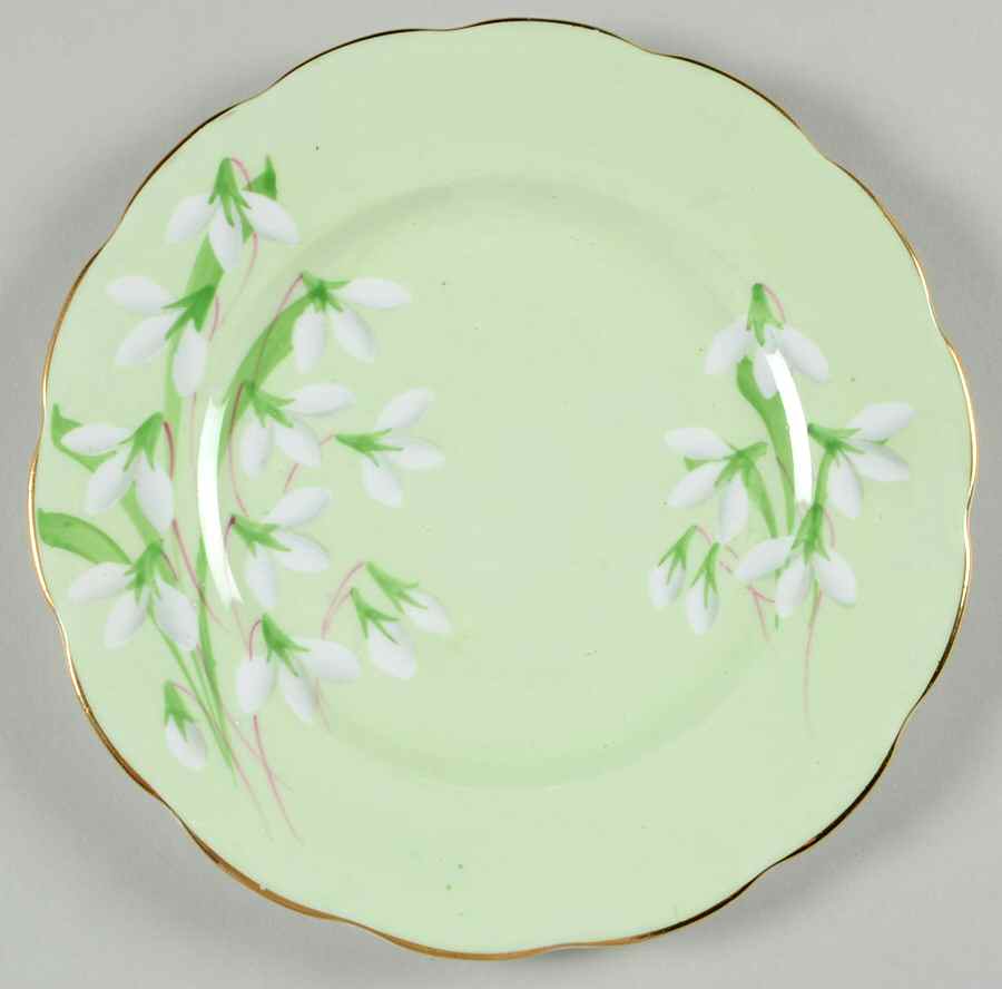 Laurentian Snowdrop Pale Green Dessert/Pie Plate by Royal Albert-1