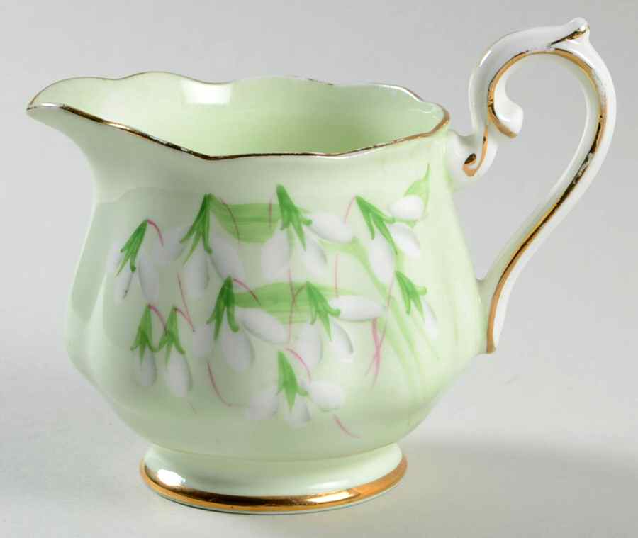 Laurentian Snowdrop Pale Green Creamer by Royal Albert-1