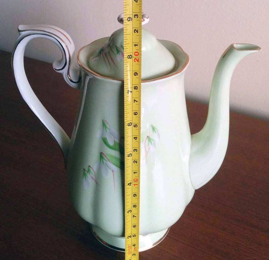 Laurentian Snowdrop Pale Green Small Coffee Pot & Lid by Royal Albert-1