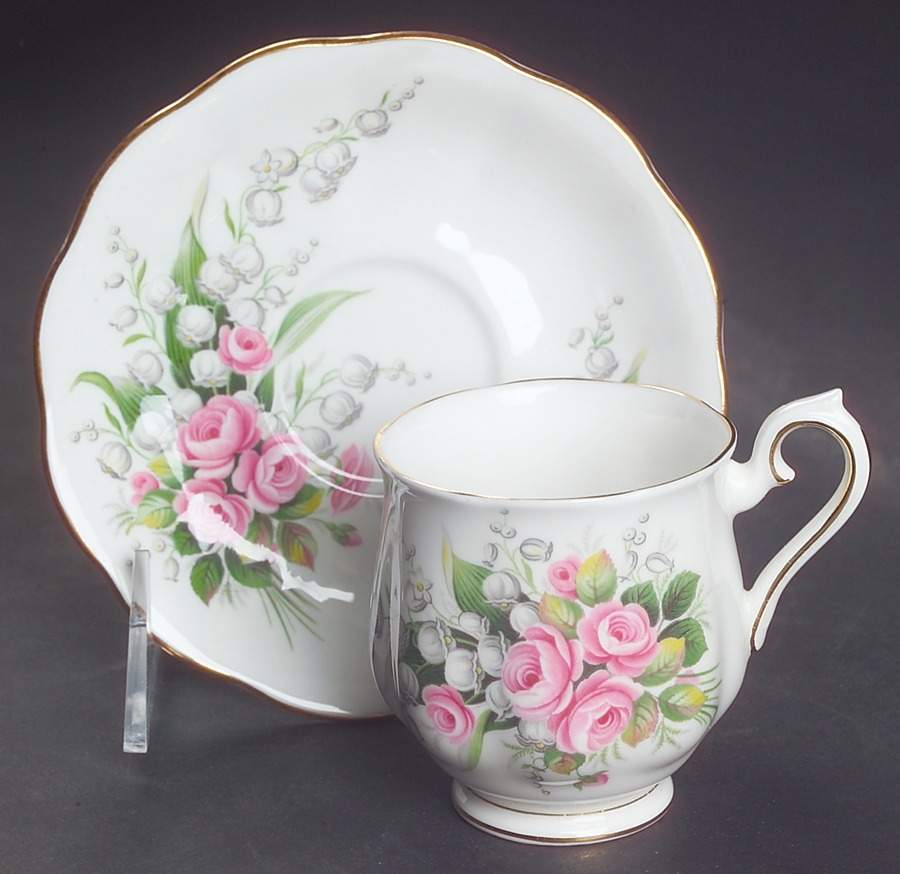 Lily of The Valley Footed Demitasse Cup & Saucer Set by Royal Albert-1