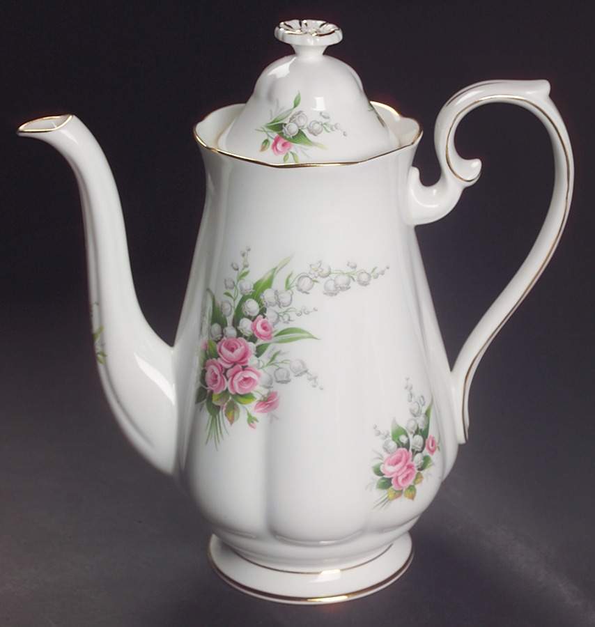 Lily of The Valley Coffee Pot & Lid by Royal Albert-1