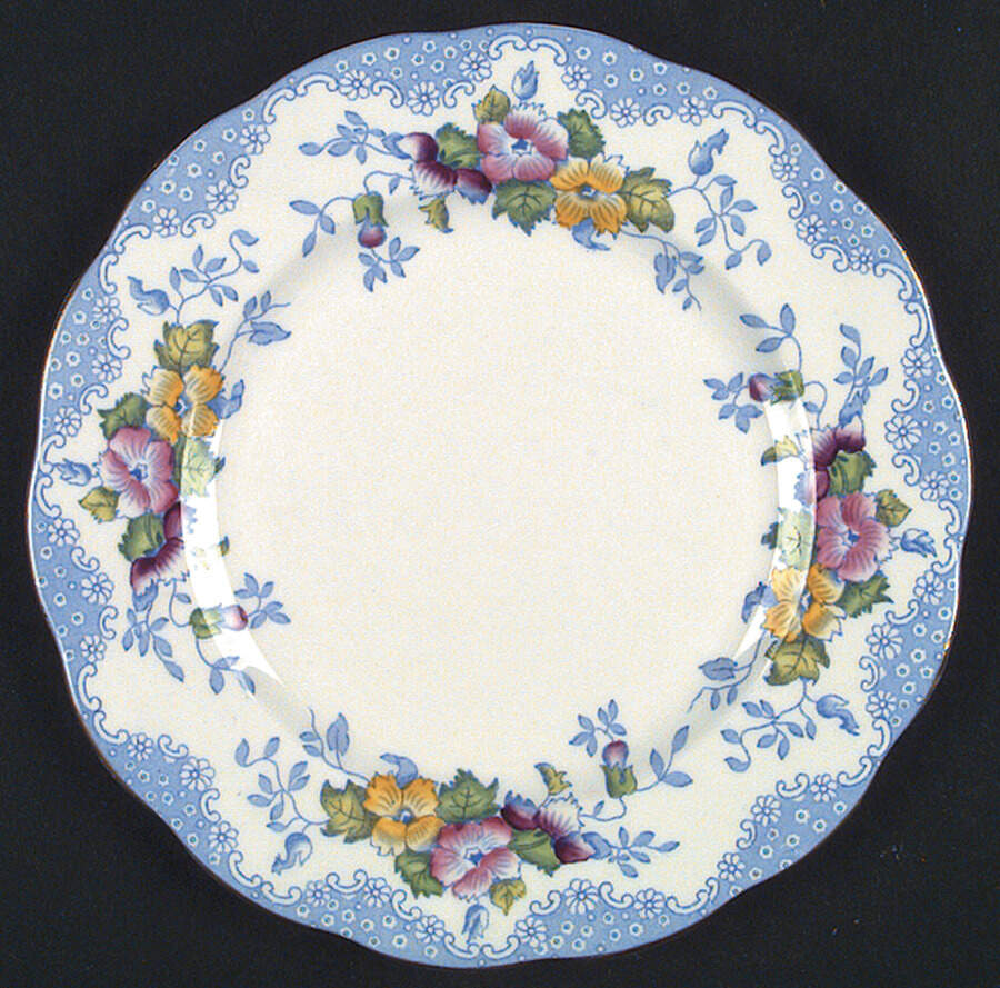 Lovelace Blue Salad Plate by Royal Albert-1