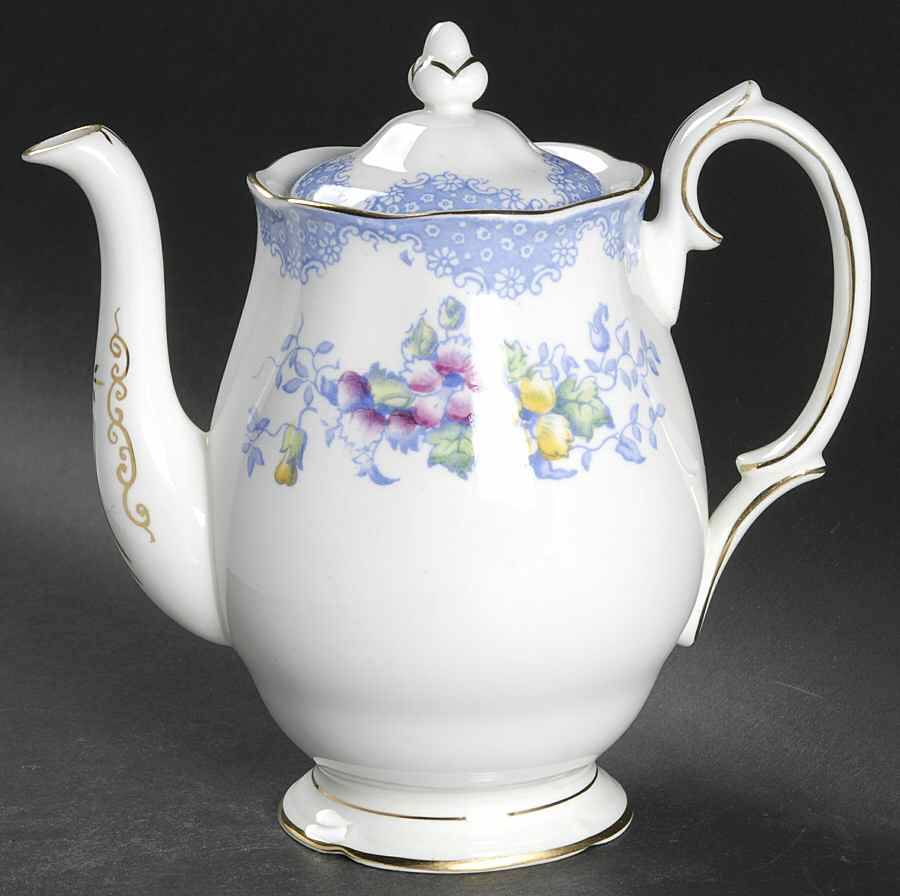 Lovelace Blue Mini Coffee Pot & Lid by Royal Albert-1