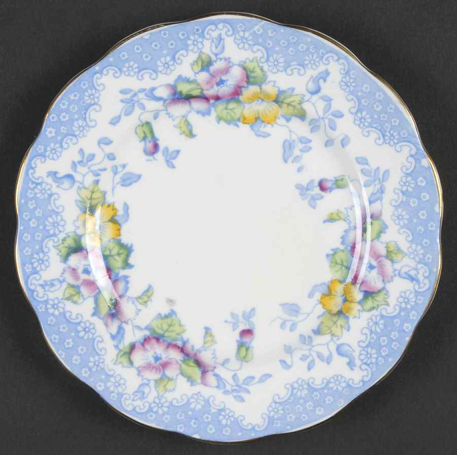 Lovelace Blue Bread & Butter Plate by Royal Albert-1