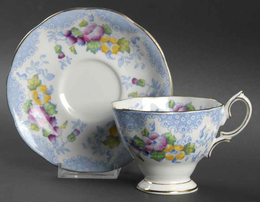Lovelace Blue Footed Cup & Saucer Set by Royal Albert-1