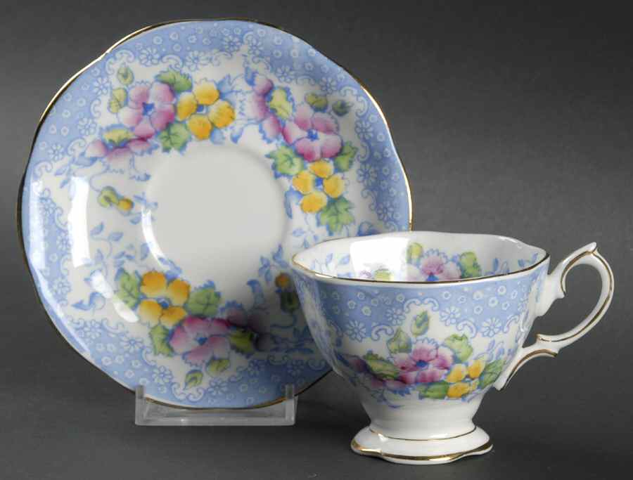 Lovelace Blue Footed Demitasse Cup & Saucer Set by Royal Albert-1