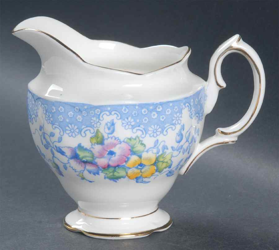 Lovelace Blue Creamer by Royal Albert-1