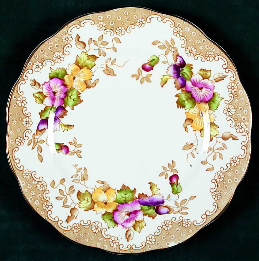 Lovelace Brown Bread & Butter Plate by Royal Albert-1