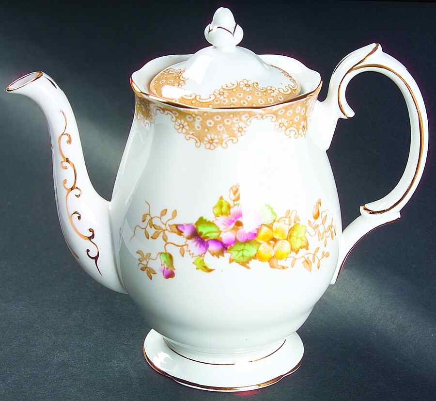 Lovelace Brown Mini Coffee Pot & Lid by Royal Albert-1
