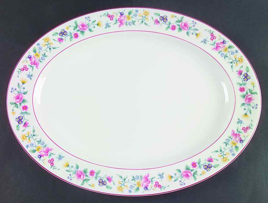 Marguerite 16" Oval Serving Platter by Royal Albert-1