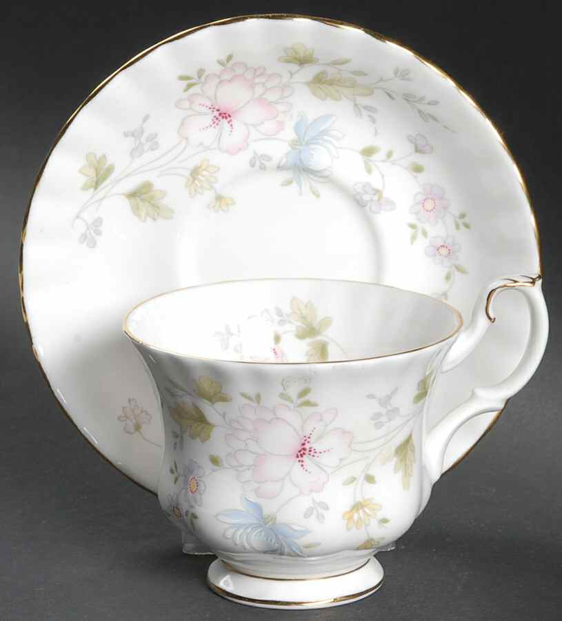Meadow Flower Footed Cup & Saucer Set by Royal Albert-1
