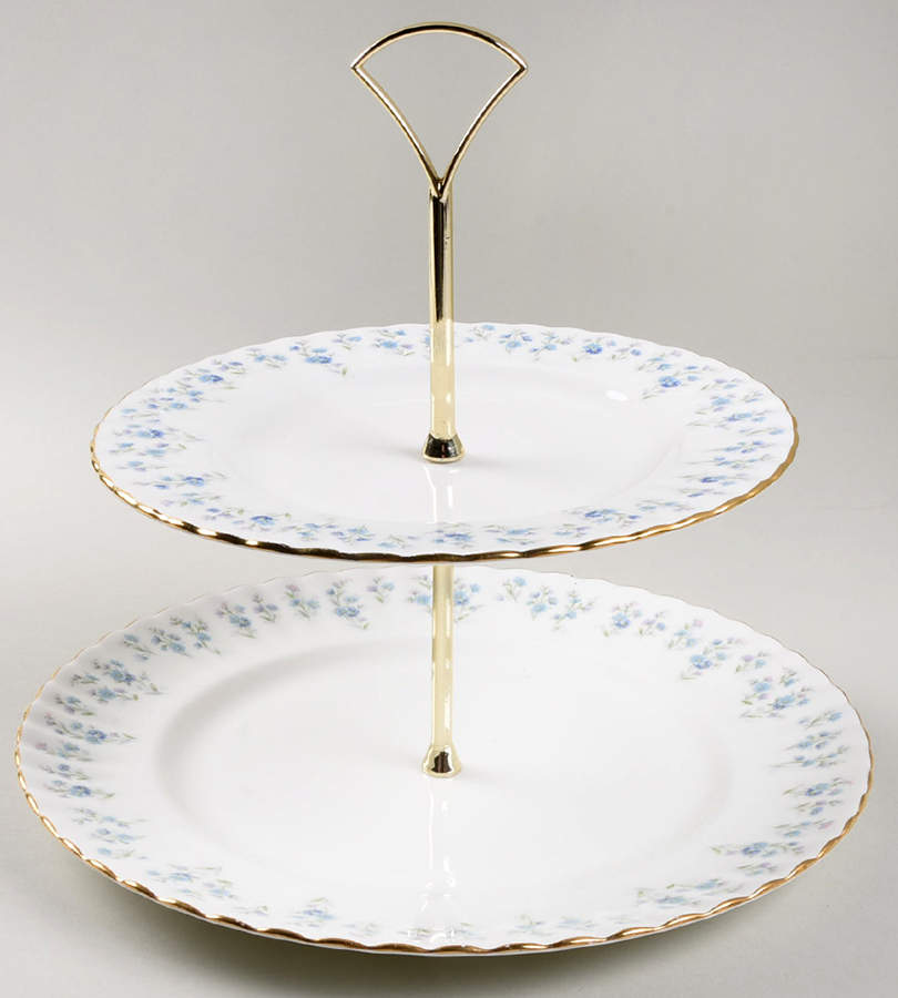Memory Lane 2 Tiered Serving Tray (Dinner & Salad Plate) by Royal Albert-1