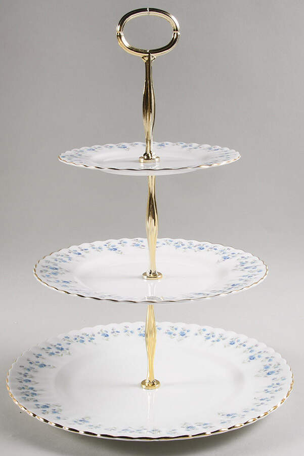 Memory Lane 13 7/8"-14 1/4" 3-Tiered Serving Tray(DP,SP,BB) HC by Royal Albert-1