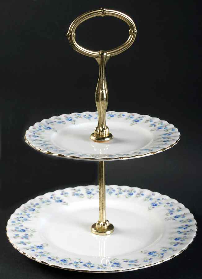 Memory Lane 2-Tiered Serving Tray (Salad & Bread/Butter Plate) by Royal Albert-1