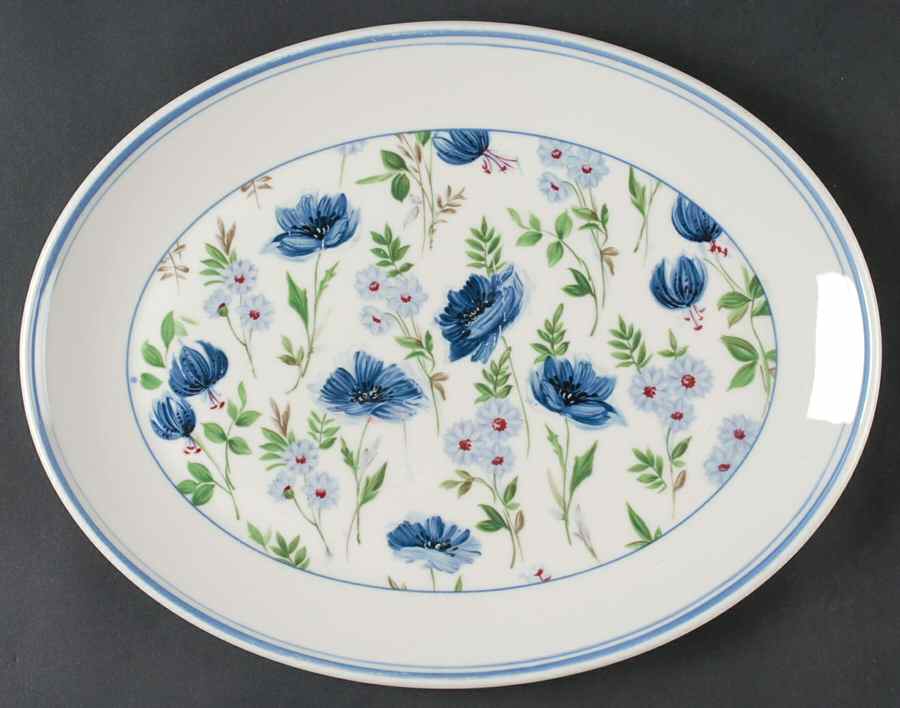 Meadow Song 13" Oval Serving Platter by Royal Albert-1