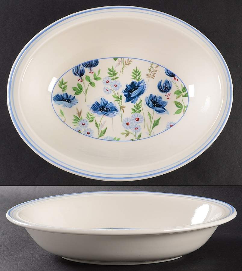 Meadow Song 10" Oval Vegetable Bowl by Royal Albert-1