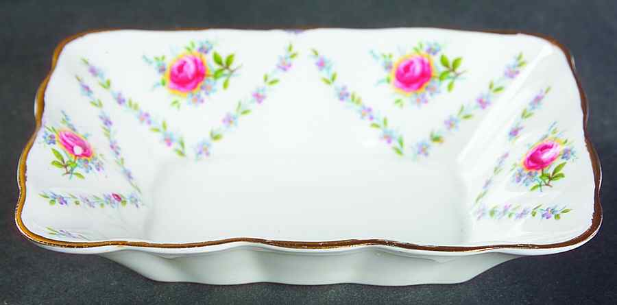 Minuet (Pink & Blue) 5" Rectangular Sweet Meat by Royal Albert-1