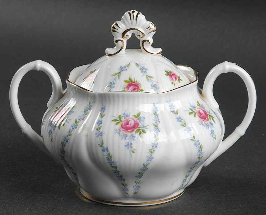 Minuet (Pink & Blue) Sugar Bowl & Lid by Royal Albert-1