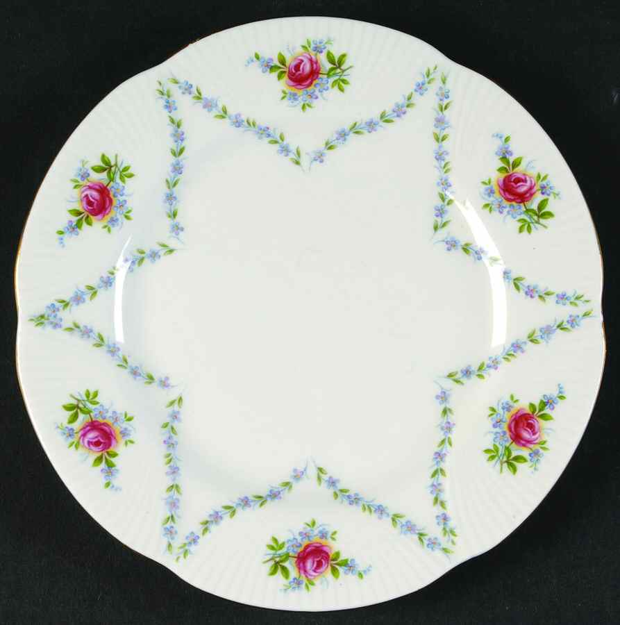 Minuet (Pink & Blue) Bread & Butter Plate by Royal Albert-1
