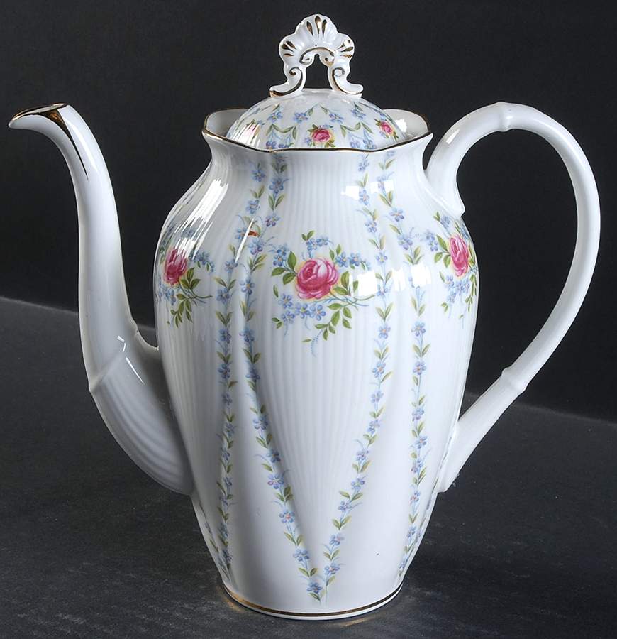 Minuet (Pink & Blue) Coffee Pot & Lid by Royal Albert-1