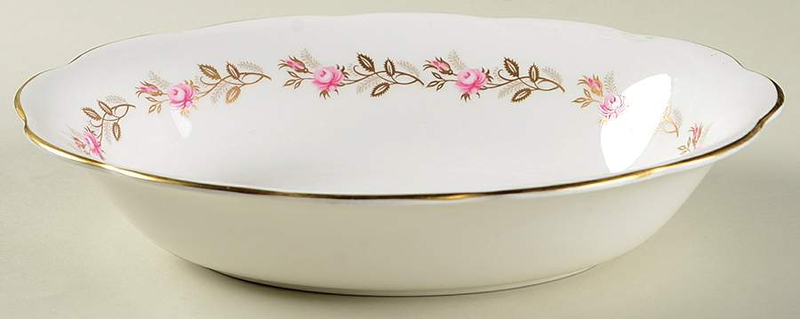 Minuet (Pink & Gold) 9" Oval Vegetable Bowl by Royal Albert-1