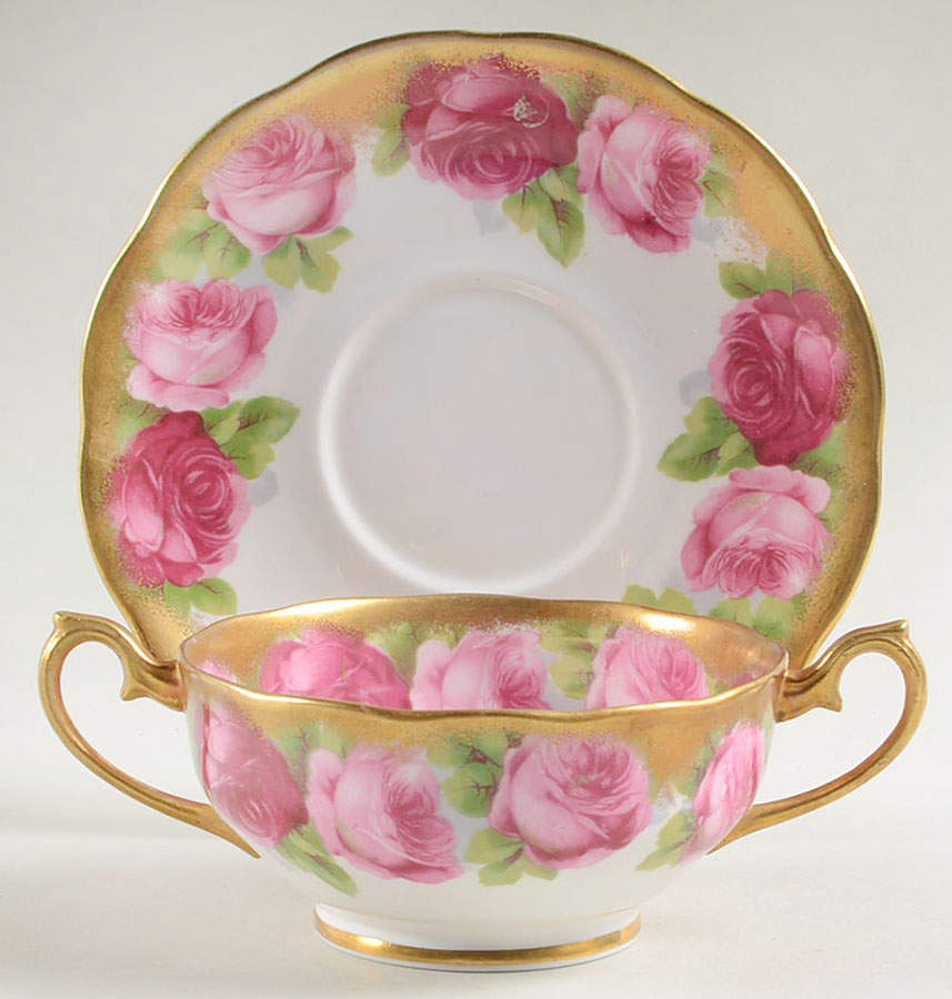 Mothers Day Footed Cream Soup Bowl & Saucer Set by Royal Albert-1