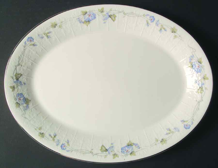 Morning Flower 13" Oval Serving Platter by Royal Albert-1